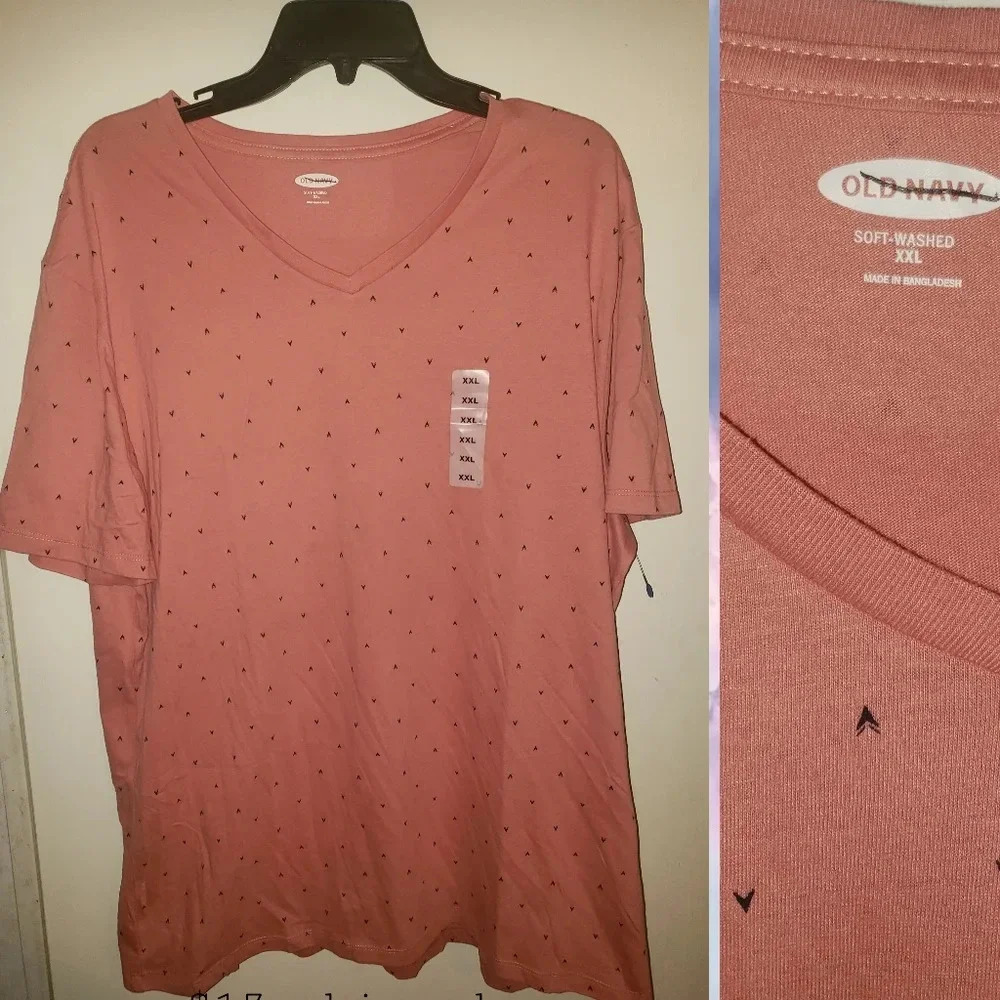 Pink salmon xxl Chevron arrow top shirt xxl